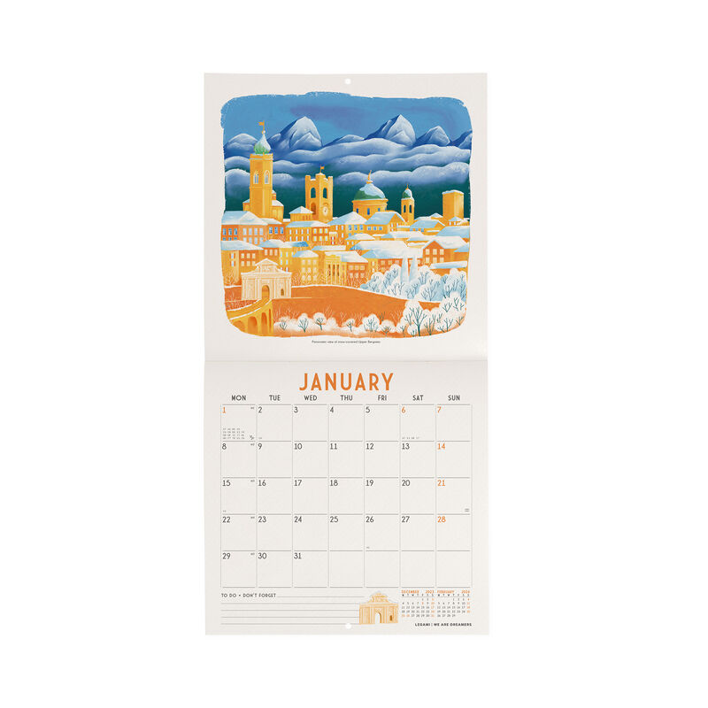 Calendario da Parete 2024 - 18 x 18 Cm BEAUTIFUL BERGAMO