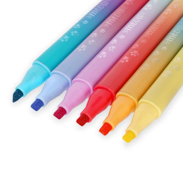 Set of 6 Dual-Tip Layering Markers - Meow