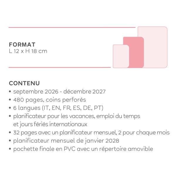 Agenda 2026/2027 Journalier Photographique 16 Mois - Teddy Bear Pink - Medium