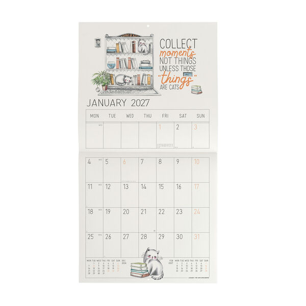 Calendario da Parete 2027 - 30 x 29 cm - Sketchy Cats