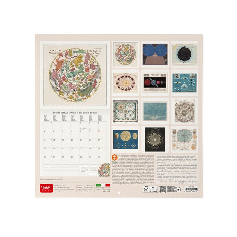 Calendario da Parete 2027 - 30 x 29 cm -Celestial Maps Calendario da Parete 2027 - 30 x 29 cm -Celestial Maps