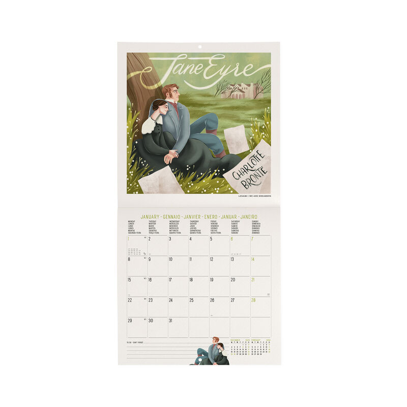 Wall Calendar 2024 - 18 x 18 Cm BOOK LOVERS 