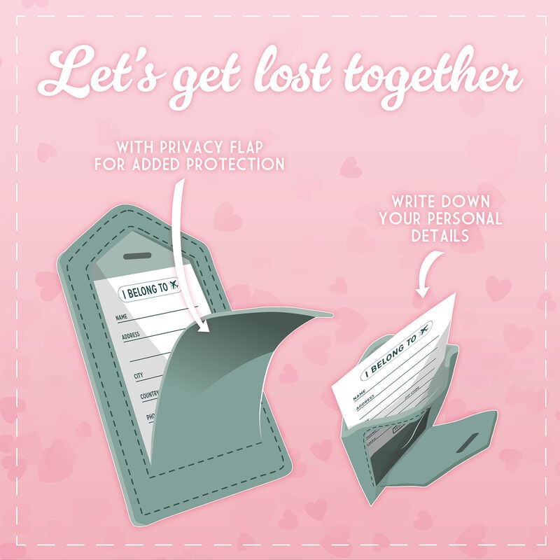Set of 2 Luggage Tags - Let's Get Lost Together, , zoo