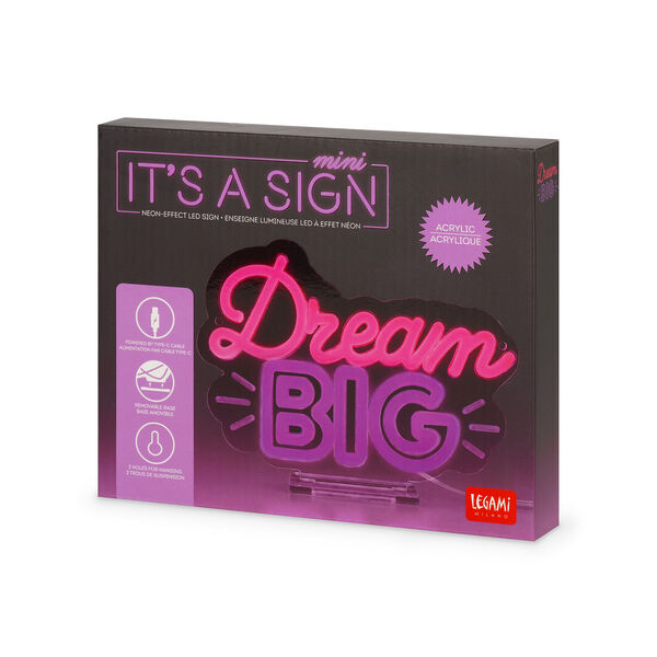 Mini Neon-Effect LED Sign - It's a Sign Mini - Dream Big Mini Neon-Effect LED Sign - It's a Sign Mini - Dream Big