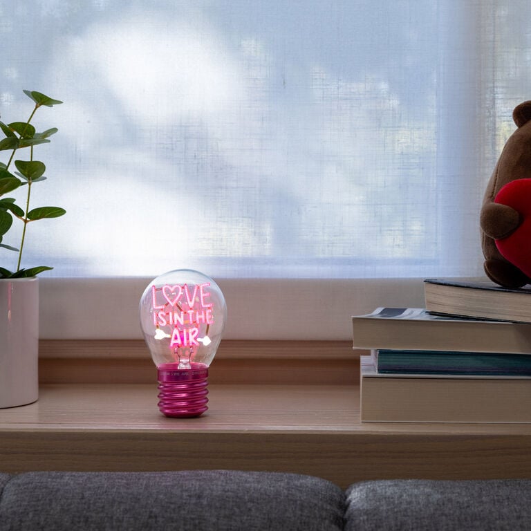 Decorative Lightbulb-Shaped Table Lamp - Love is in the Air - Bulb Fiction