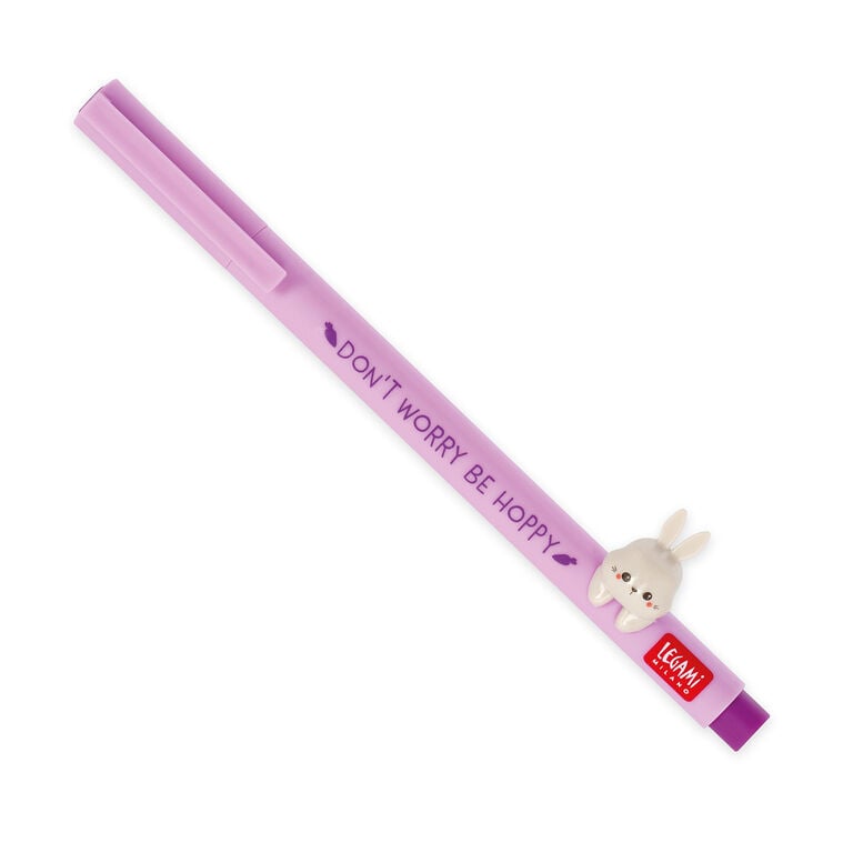 Penna Gel con Animaletto Decorativo Bunny "Don't Worry Be Hoppy" - Lovely Friends Penna Gel con Animaletto Decorativo Bunny "Don't Worry Be Hoppy" - Lovely Friends