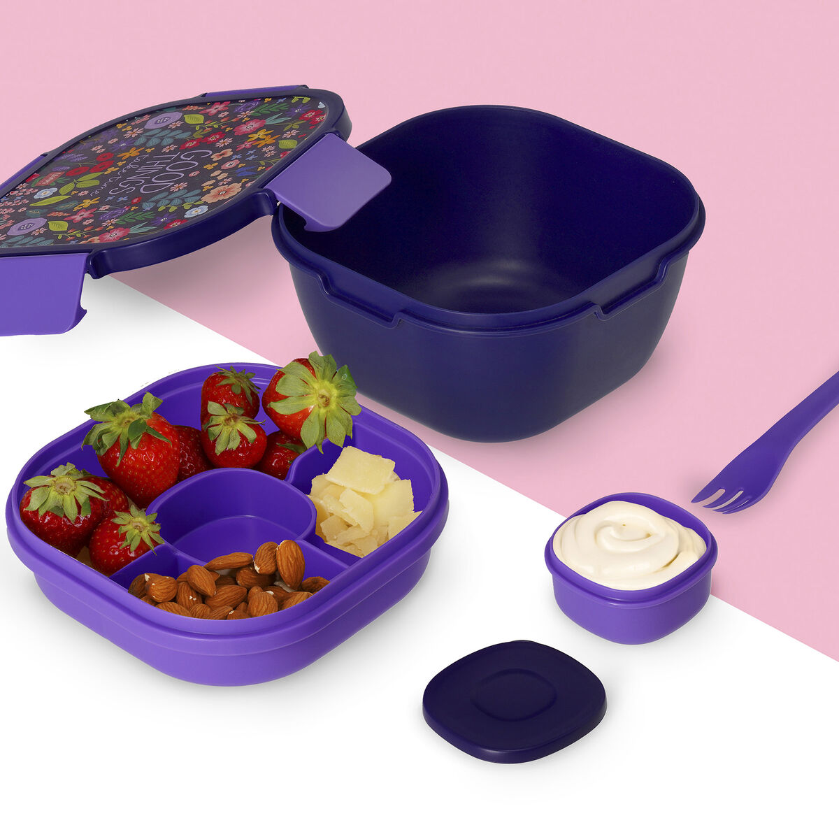 1700 ml Lunch Box - Flowers - Lunch Box