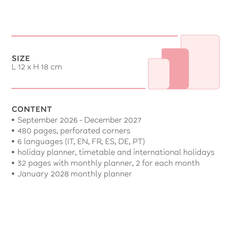 16-Month Medium Daily Diary for 2026/2027 - Deep Teal