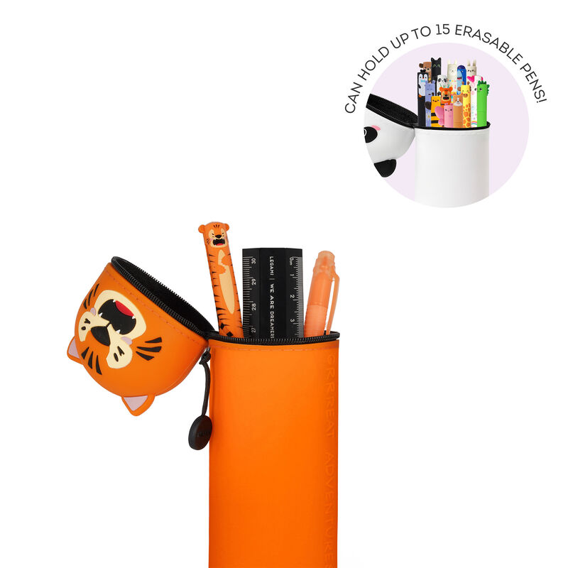 Astuccio Kawaii 2 In 1 In Morbido Silicone – Portapenne Da Tavolo, Tema Coniglio, Chiusura Con Cerniera, Per Scuola E Ufficio