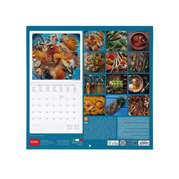 Calendario da Parete 2027 - 30 x 29 cm - Herbs & Spices
