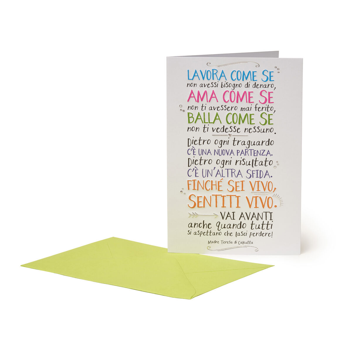 Greeting Card - Aphorism Madre Teresa Di Calcutta, , zoo