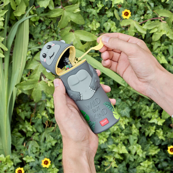 Gorilla "Wild but Kind" 2-in-1 Silicone Pencil Case - Kawaii