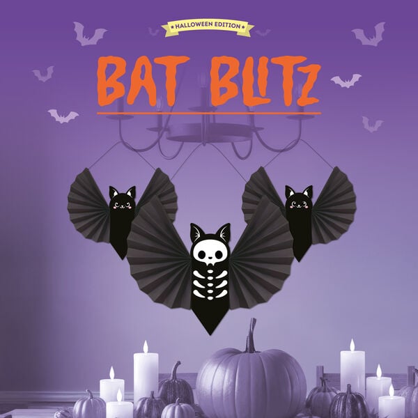 Set de 3 Adornos de Papel Colgantes - Bat Blitz Set de 3 Adornos de Papel Colgantes - Bat Blitz
