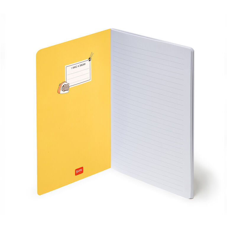 Cuaderno a Rayas B5 con Portada Rígida Ilustrada - Sushi Cat