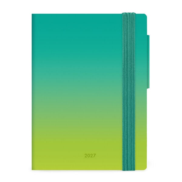12-Month Mini Weekly Diary 2027 - Shades of Green