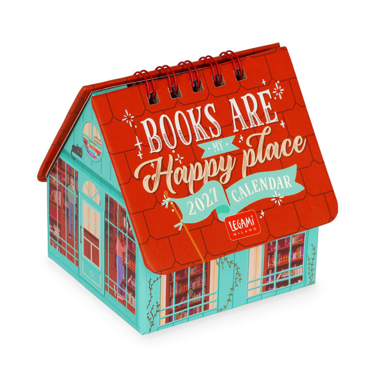 Calendario 13 Mesi da Tavolo con Base Portaoggetti - Book Store - 2027