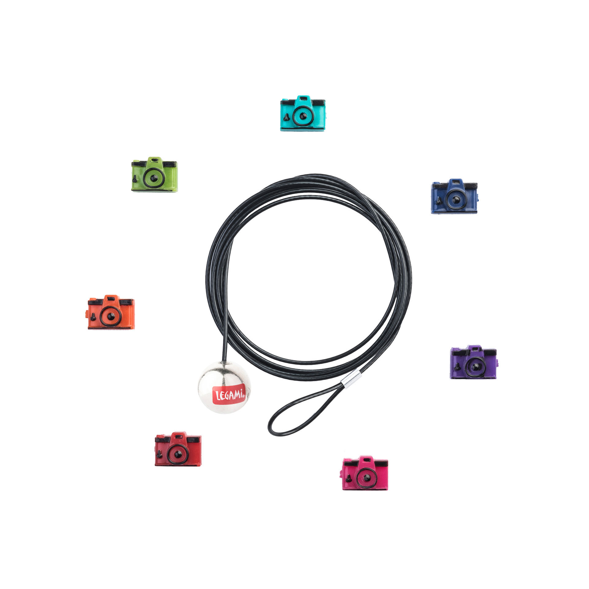 Filo Magnetico Portafoto Legami - 120 Cm Con 7 Ferma-Foto A Forma Di Macchina Fotografica - Per Camera E Ufficio - Foto 10