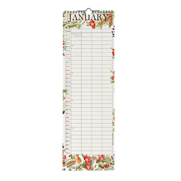 Calendario da Parete 2027 - 16 x 49 cm -My Secret Garden