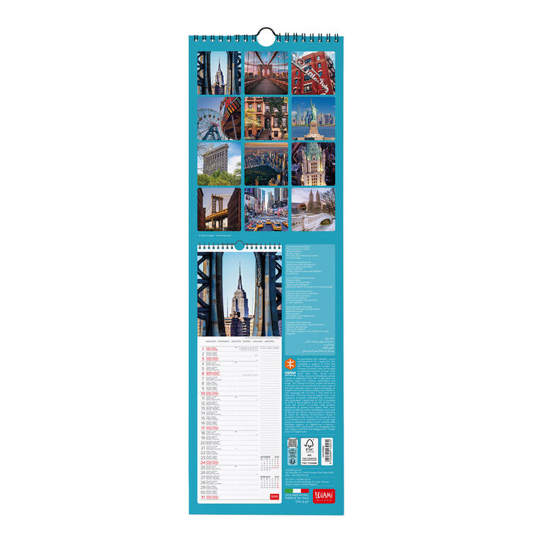 Calendario da Parete 2027 - 16 x 49 cm - New York Calendario da Parete 2027 - 16 x 49 cm - New York