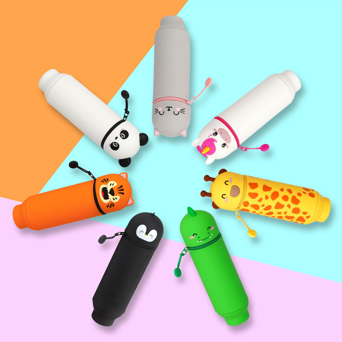 Astuccio 2 in 1 in Morbido Silicone - Kawaii, , zoo