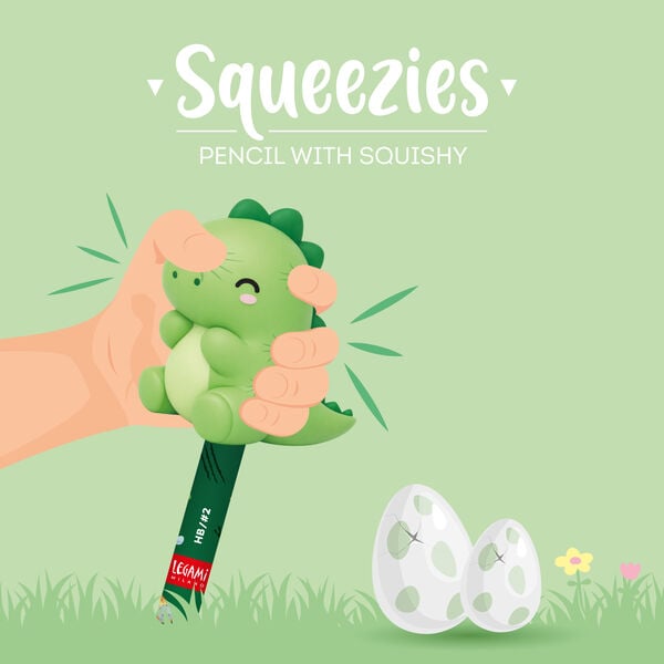 Pencil with Squishy Dino "Rooarrr!" - Squeezies Pencil with Squishy Dino "Rooarrr!" - Squeezies