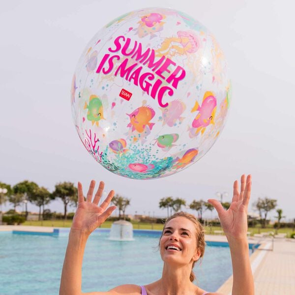 Summer is Magic Inflatable Beach Ball - Glitter Beach Ball