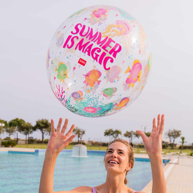 Summer is Magic Inflatable Beach Ball - Glitter Beach Ball Summer is Magic Inflatable Beach Ball - Glitter Beach Ball