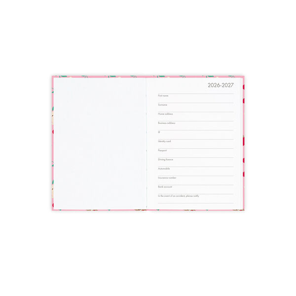 Agenda Diaria Fotográfica 2026/2027 16 Meses - Teddy Bear Pink - Small