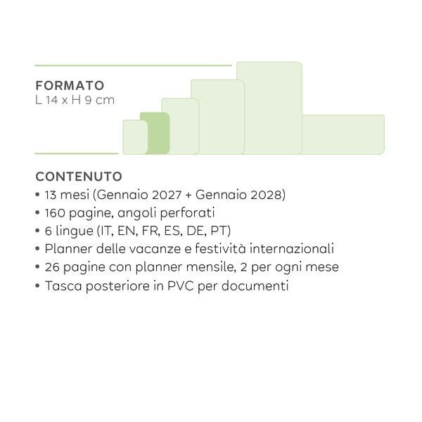 Agenda 13 Mesi Settimanale ad Album Small 2027 - Black Suit