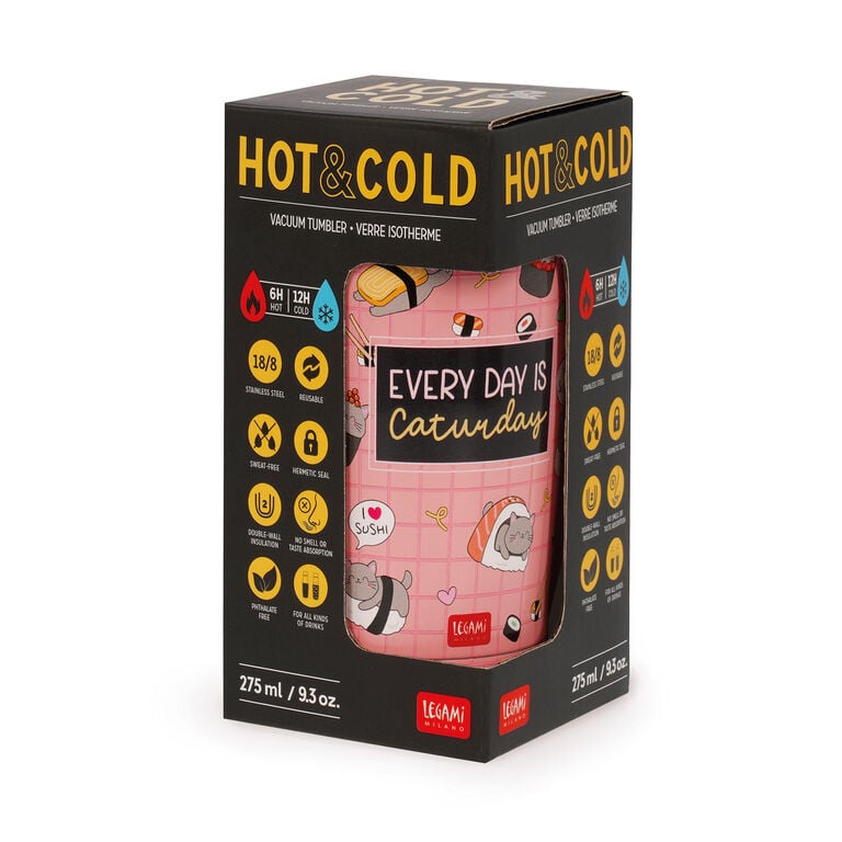 275 ml Vacuum Tumbler - Sushi Cat - Hot & Cold
