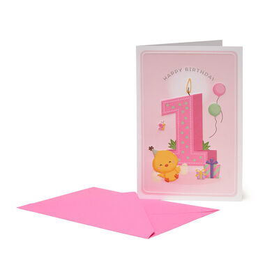 Greeting Card - Happy Birthday - Little Girls - 1 Year