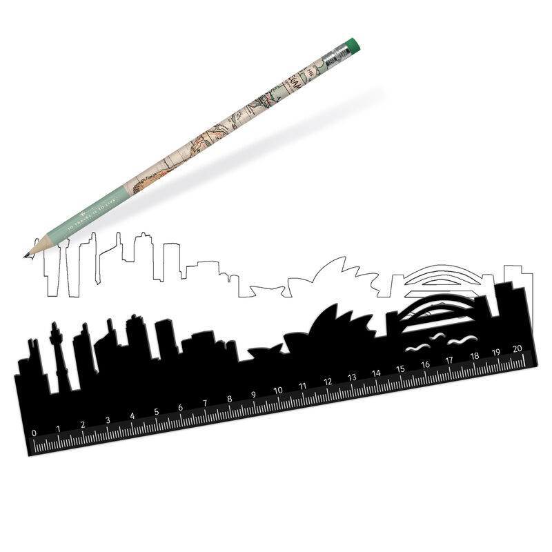 Righello Legami Skyline Barcellona - 20 Cm, Nero, Decorativo