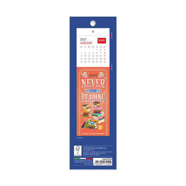 Lesezeichen-Kalender - 5,5 x 18 cm - Book Lover's