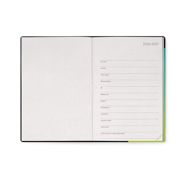 Agenda Diaria 2026/2027 16 Meses - Shades of Green - Medium