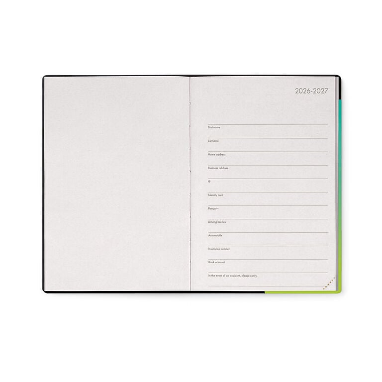 16-Month Medium Daily Diary for 2026/2027 - Shades of Green