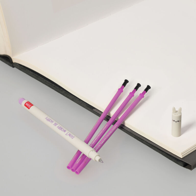 Bunny Erasable Pen Set with Purple Refill, , zoo