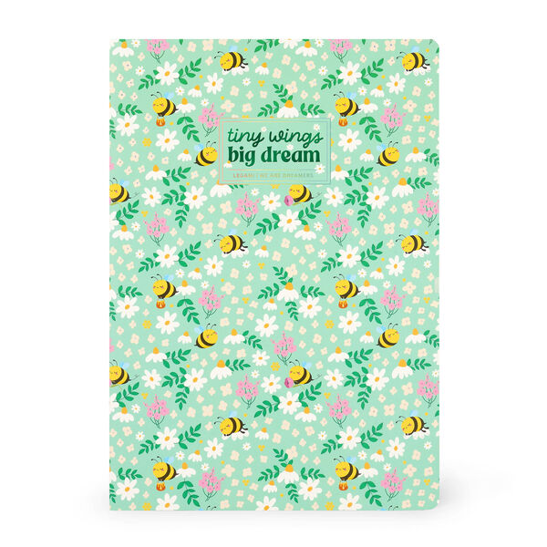 A4-Heft liniert - Bee Flowers