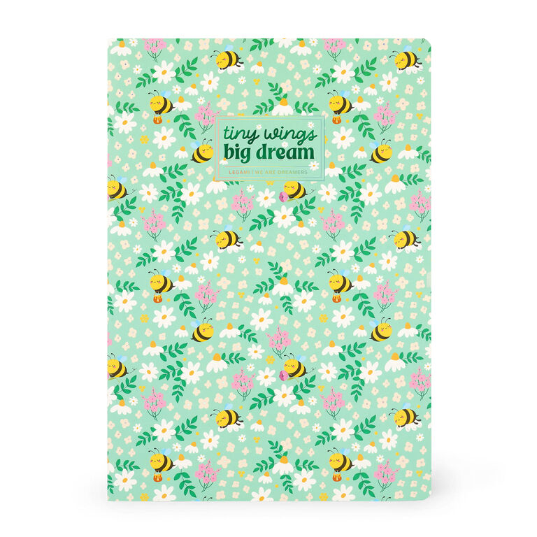 A4-Heft liniert - Bee Flowers
