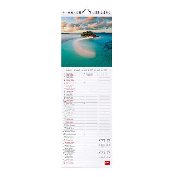 Calendario da Parete 2027 - 16 x 49 cm - Vitamin Sea