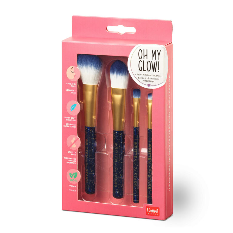 Set of 4 Stars Makeup Brushes - Oh My Glow!