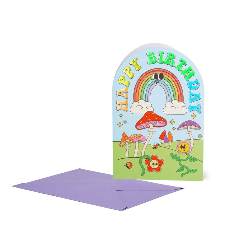 Birthday Card - Large - Greeting Card - Groovy Rainbow