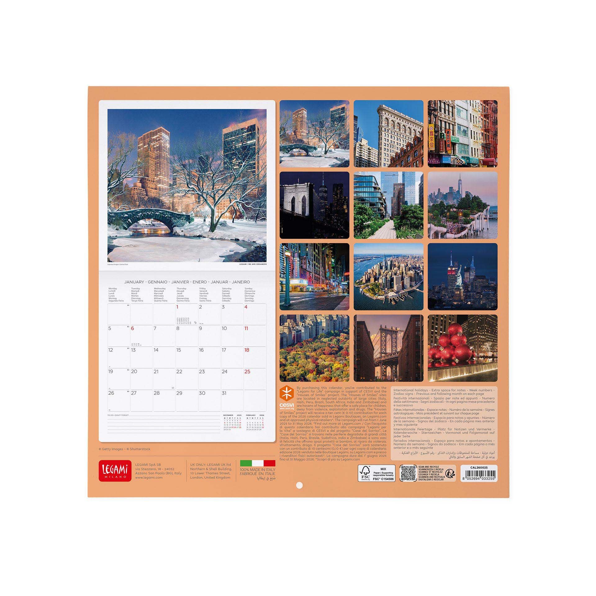 2026 Wall Calendar - 30 x 29 cm