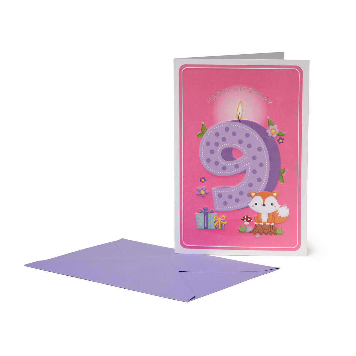 Greeting Card - Happy Birthday - Little Girls - 9 Years, , zoo