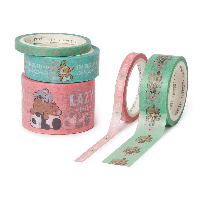 Set of 5 Paper Sticky Tapes - Tape By Tape, , zoo