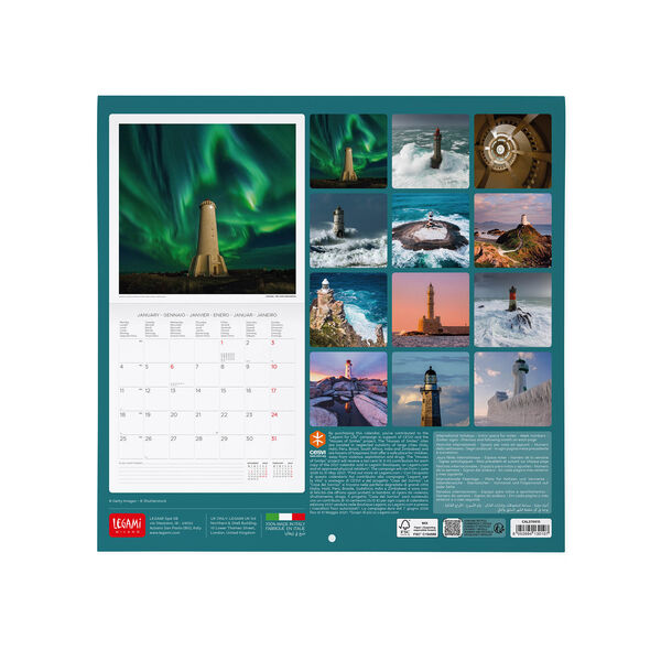 Calendario da Parete 2027 - 30 x 29 cm - Lighthouses of the World