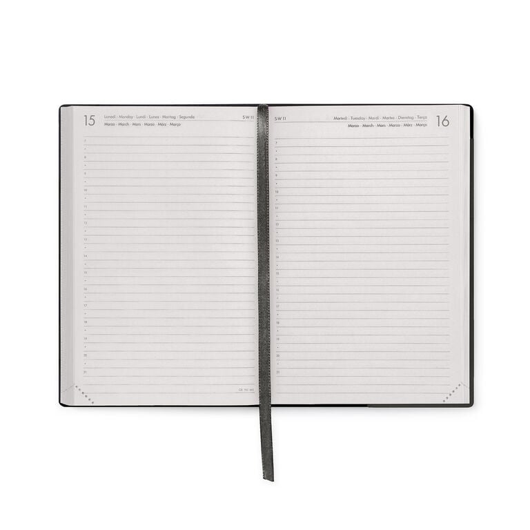 Terminplaner für 12 Monate 1 Tag pro Seite Medium 2027 - Black Suit