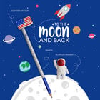 Set Of 2 Erasers And 1 Pencil - To The Moon And Back, , zoo