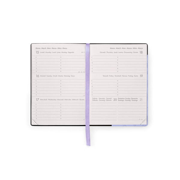 12-Month Small Weekly Diary 2027 - Cosmic Lilac