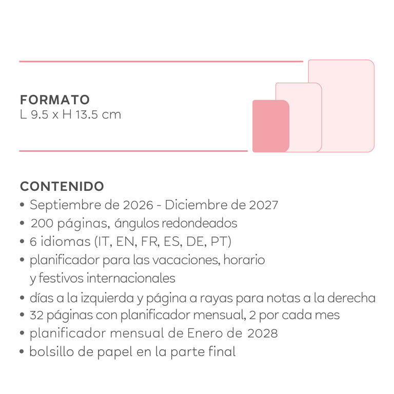 Agenda Semanal Fotográfica 2026/2027 16 Meses - Bee - Small Con Libreta