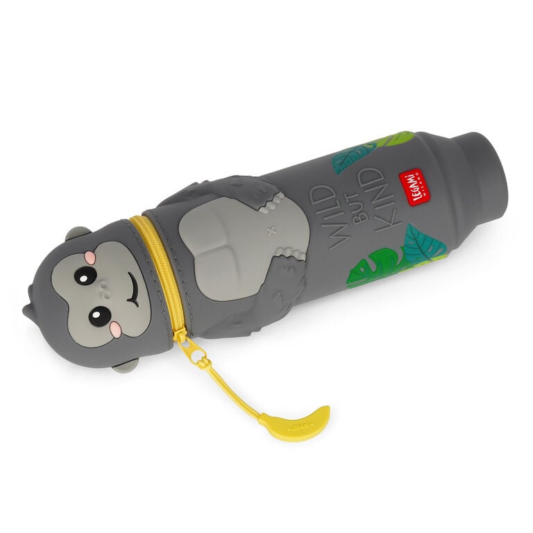 Gorilla "Wild but Kind" 2-in-1 Silicone Pencil Case - Kawaii Gorilla "Wild but Kind" 2-in-1 Silicone Pencil Case - Kawaii